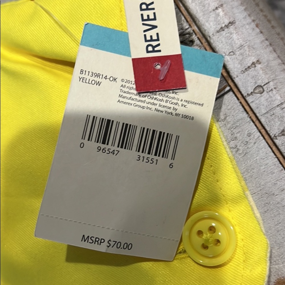 Oshkosh B Gosh Yellow Reversible Poncho - Picture 4 of 6